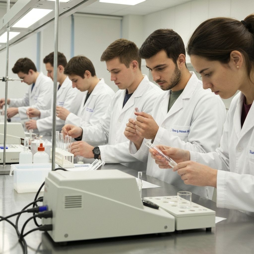 Medical students in laboratory